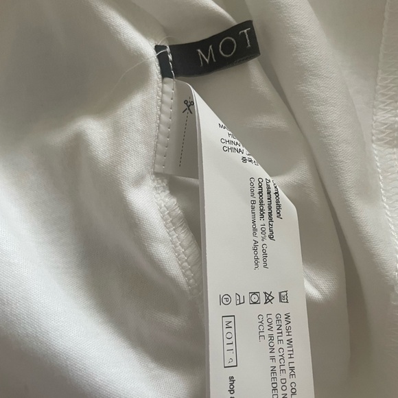 Motf Shein White Cotton Top with Beading and Faux Pearls  Size S NWT - Picture 7 of 7